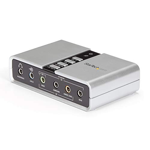 StarTech.com 7.1 USB Sound Card - External Sound Card for PC - Silver (ICUSBAUDIO7D)
