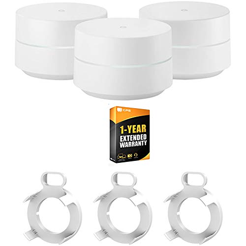 Google Wi-Fi 3-Pack Bundle with Outlet Wall Mount