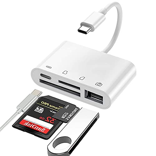 USB C to SD Card Reader: 4-in-1 Adapter with Charging Port