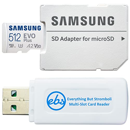 Samsung 512GB Evo+ MicroSD Memory Card with Adapter and Card Reader