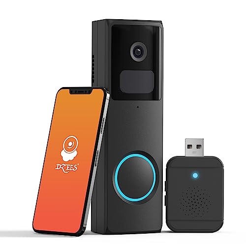 Dzees Wireless Video Doorbell with Chime and AI Analysis