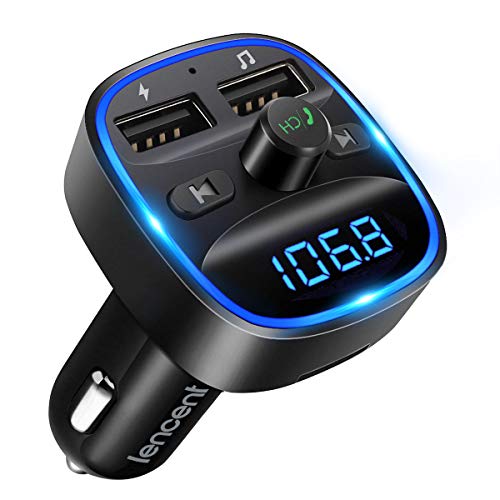 LENCENT FM Transmitter Car Kit with Bluetooth and USB Charging