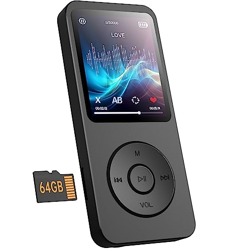 Bluetooth 5.0 MP3 Player with 64GB Storage