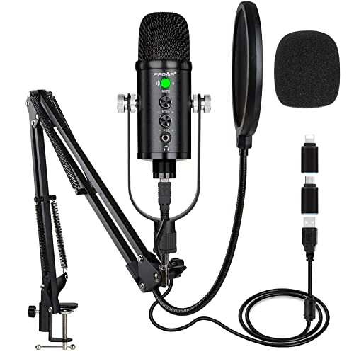 USB Condenser Microphone Kit for Gaming, Streaming, and Recording
