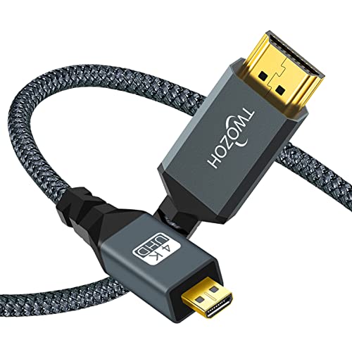 Twozoh Micro HDMI Cable 25FT - 4K/60Hz, Supports 3D