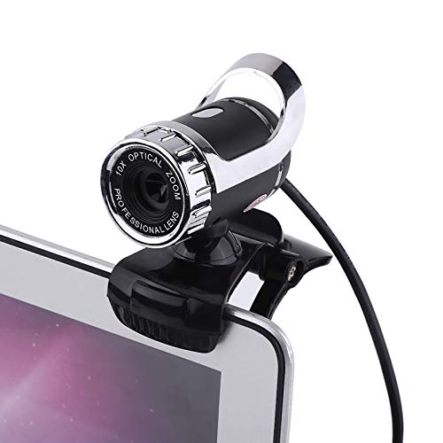 USB HD Webcam Camera with Rotating Stand and Built-in Microphone