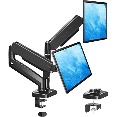 MOUNTUP Dual Monitor Stand: Adjustable Gas Spring Double Monitor Mount