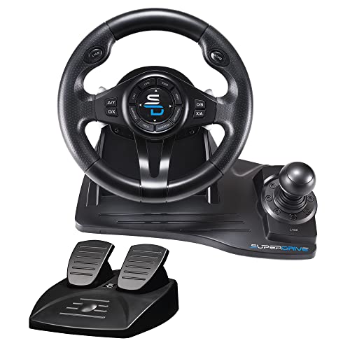 Superdrive GS550 Steering Racing Wheel with Pedals, Paddles, and Vibration