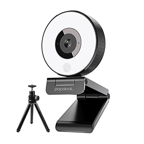 papalook Webcam with Ring Light and Tripod
