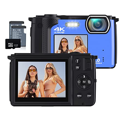 WiFi 4K 64MP Vlogging Camera with Dual Screens