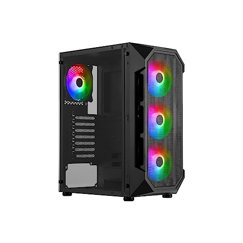 GAMDIAS ATX Mid Tower Gaming PC Case with Tempered Glass