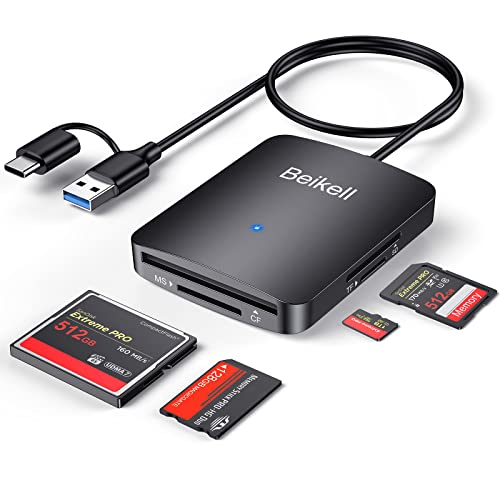 Beikell 4 in 1 Dual Connector SD Card Reader
