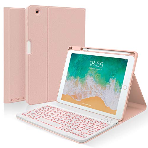 BLUTLOTUS iPad 9.7 Inch Keyboard Case with 7 Color Backlit Keyboard