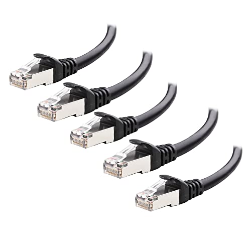 Cable Matters 5-Pack Snagless Short Shielded Cat6A Ethernet Cable