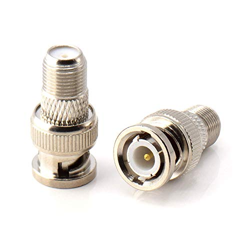RF and BNC Coaxial Adapter - BNC Male to Female F81 Connector - 4 Pack