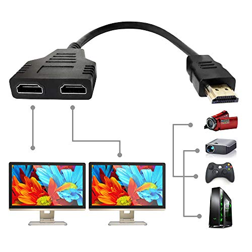 HDMI Cable Splitter - Connect 1 Device to 2 TVs Simultaneously!