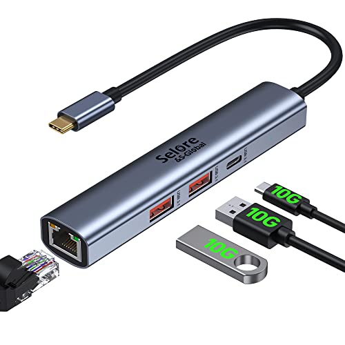 USB C Ethernet Adapter - 4 in 1 USB C Hub