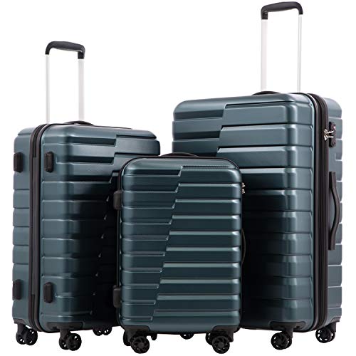 COOLIFE Expandable Suitcase PC ABS TSA Luggage Set