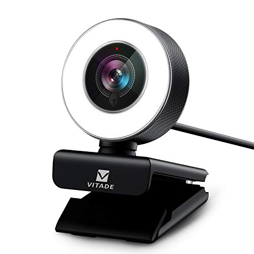 Full HD Webcam with Ring Light & Microphone