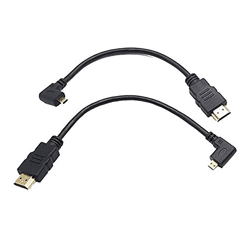 8inch 90 Degree Angle Micro HDMI Male to HDMI Male Cable Connector