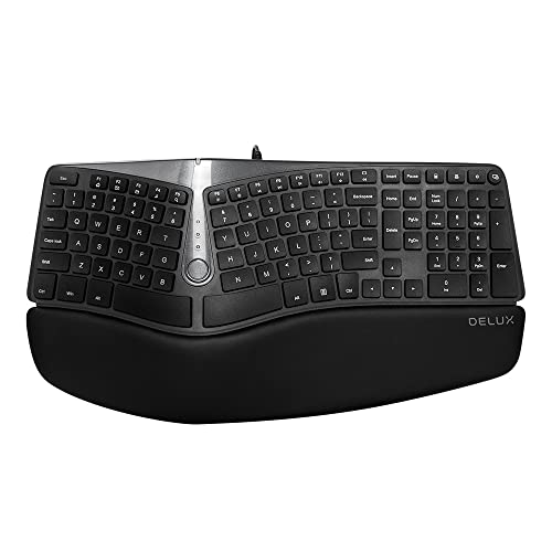 DeLUX Wired Ergonomic Split Keyboard