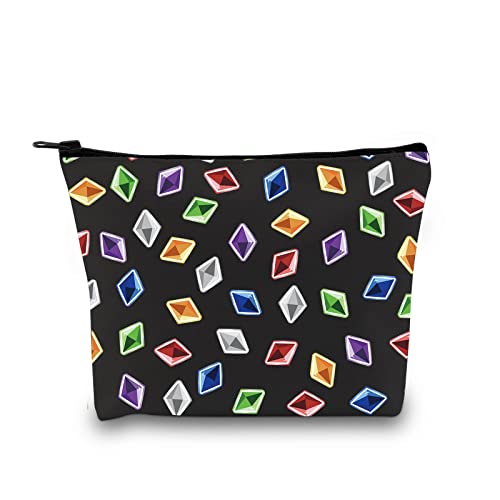 Video Game Zipper Pouch Sims 4 Plumbob Pattern Makeup Bag