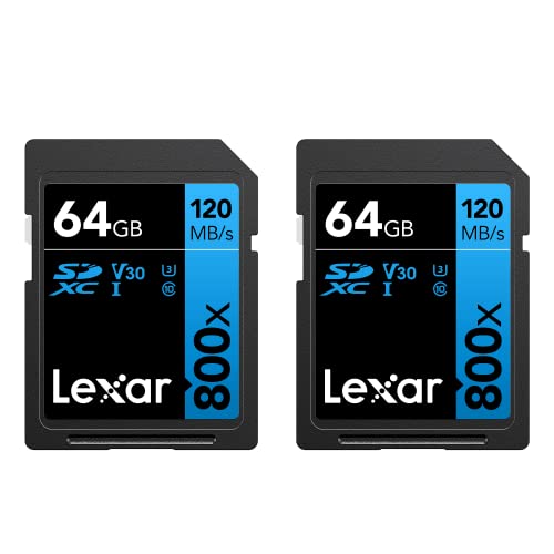 Lexar 800x 64GB SDXC UHS-I Memory Cards (2-Pack)
