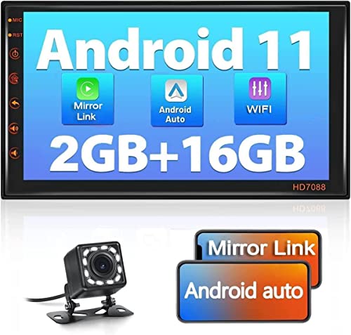 Android 11 Stereo 7 Inch Touchscreen Car Radio with GPS and Backup Camera