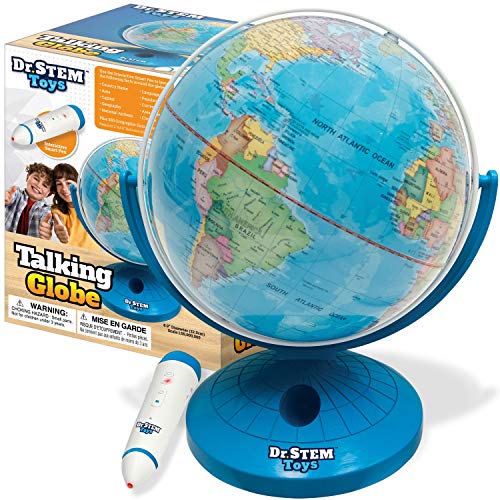 Dr. STEM Toys Talking World Globe with Interactive Stylus Pen and Stand