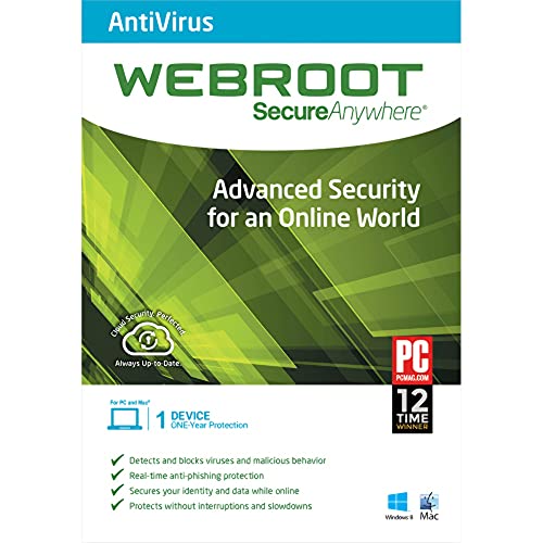 Webroot SecureAnywhere Antivirus - 1-Year | 3-Device