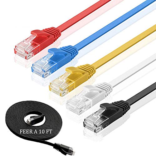 Cat 6 Ethernet Cable - Mixed Color 5 Pack