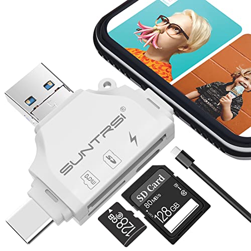 4 in 1 Memory Card Reader for iPhone/iPad/Android/Mac/Computer/Camera