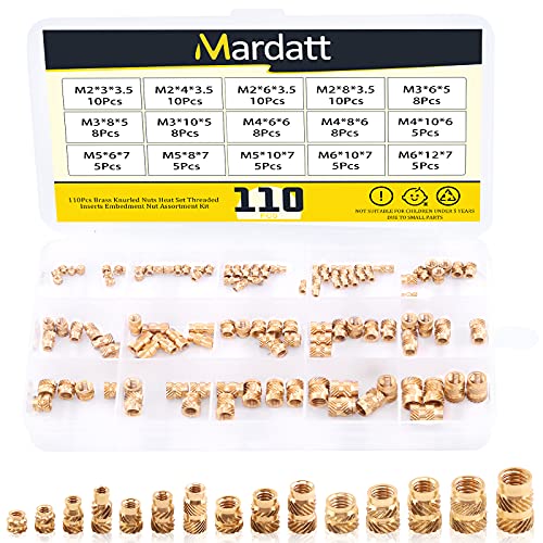 Mardatt Brass Inserts Threaded Inserts for 3D Printing