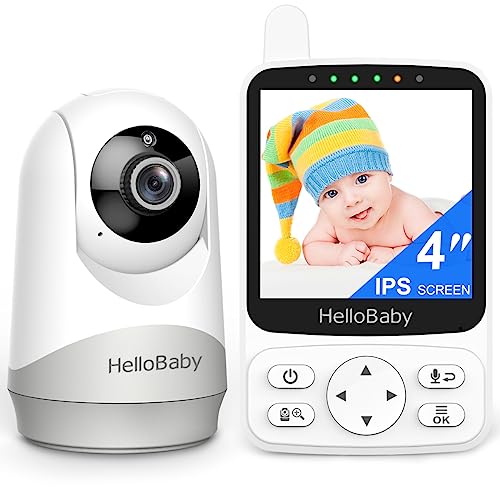 HelloBaby Video Baby Monitor with 29Hr Battery Life and 4" IPS Screen