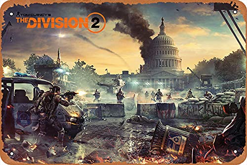 Vintage Metal Game Poster - The Division 2