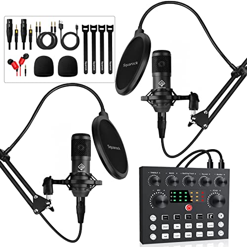 Podcast Equipment Bundle with Audio Interface, DJ Mixer, and Condenser Microphone