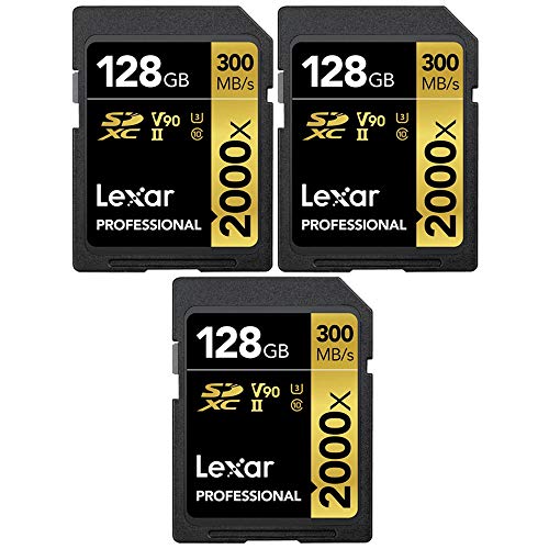 Lexar Pro 2000x SD UHS-II 128GB Memory Card 3 Pack