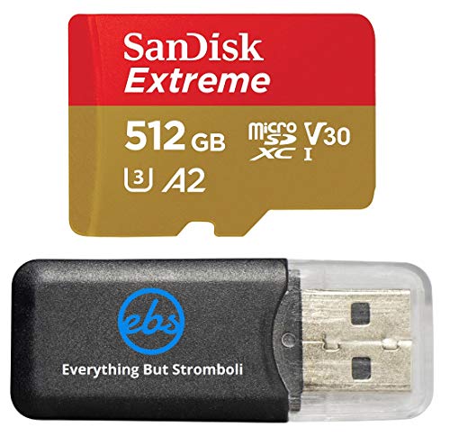 SanDisk Extreme V30 A2 512GB MicroSD Memory Card Bundle