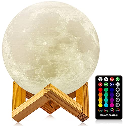 LOGROTATE Moon Lamp with Stand & Remote & Touch Control