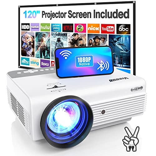 WiFi and Bluetooth Supported 4K Projector - Native 1080P/12000 Lumen