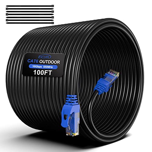 Durable and Reliable 100FT Cat6 Outdoor Ethernet Cable
