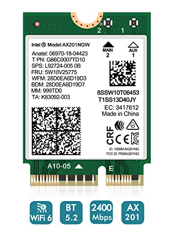 WiFi 6 Wireless Card Intel AX201 NGW M.2