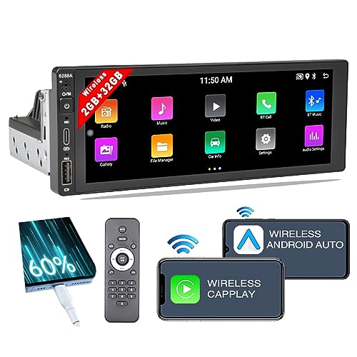 Versatile Single Din Touchscreen Car Stereo with Apple CarPlay and Android Auto