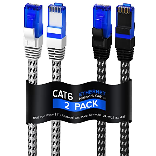 Maximm Cat 6 Ethernet Cable 1 ft, Braided Network Cable Cat6