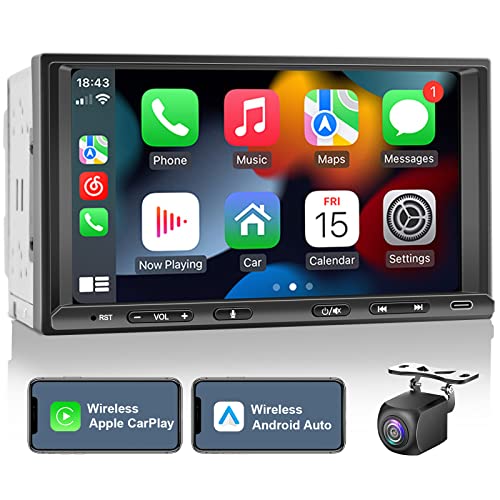 Wireless CarPlay & Android Auto Double Din Car Stereo