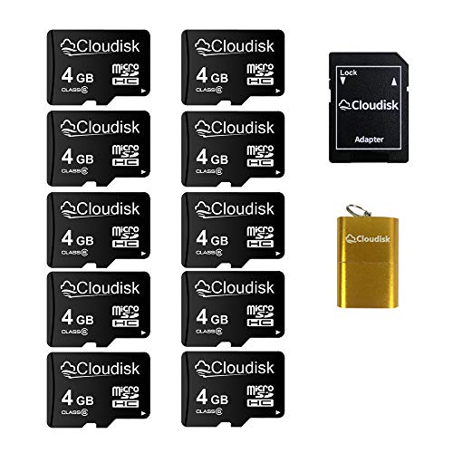 Cloudisk 10 Pack 4GB Micro SD Card - Convenient Memory Expansion