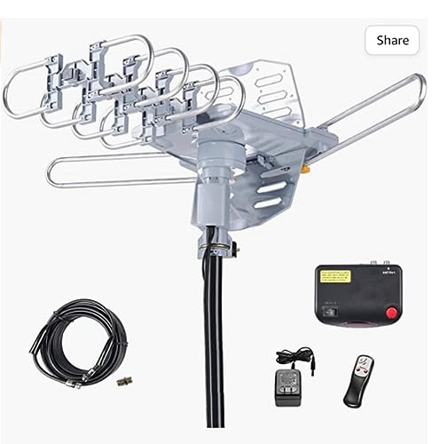 ONN HD Outdoor Antenna with 150-Mile Range + Included Pole