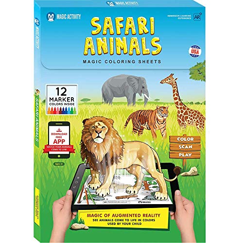 Safari Animals AR Coloring Book