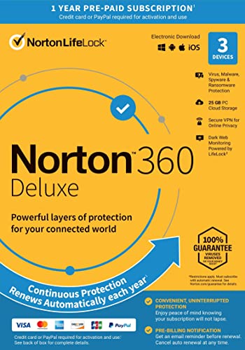 Norton 360 Deluxe 2023: Antivirus software with VPN and Dark Web Monitoring