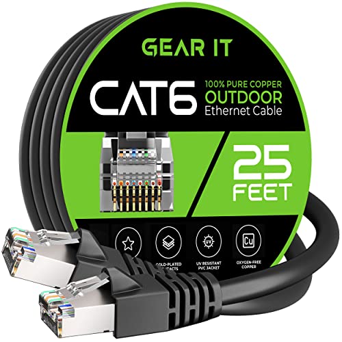 GearIT Cat6 Outdoor Ethernet Cable - 25 Feet